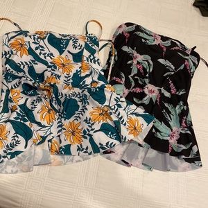 Two for one, quality bathing suit tops - size Large - gently loved (OL)